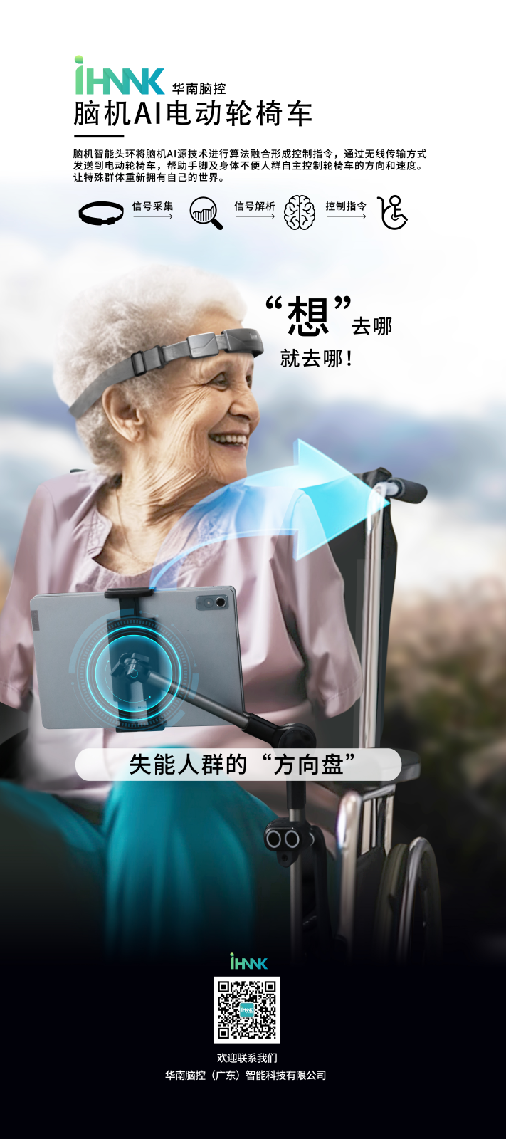 脑机AI电动轮椅车